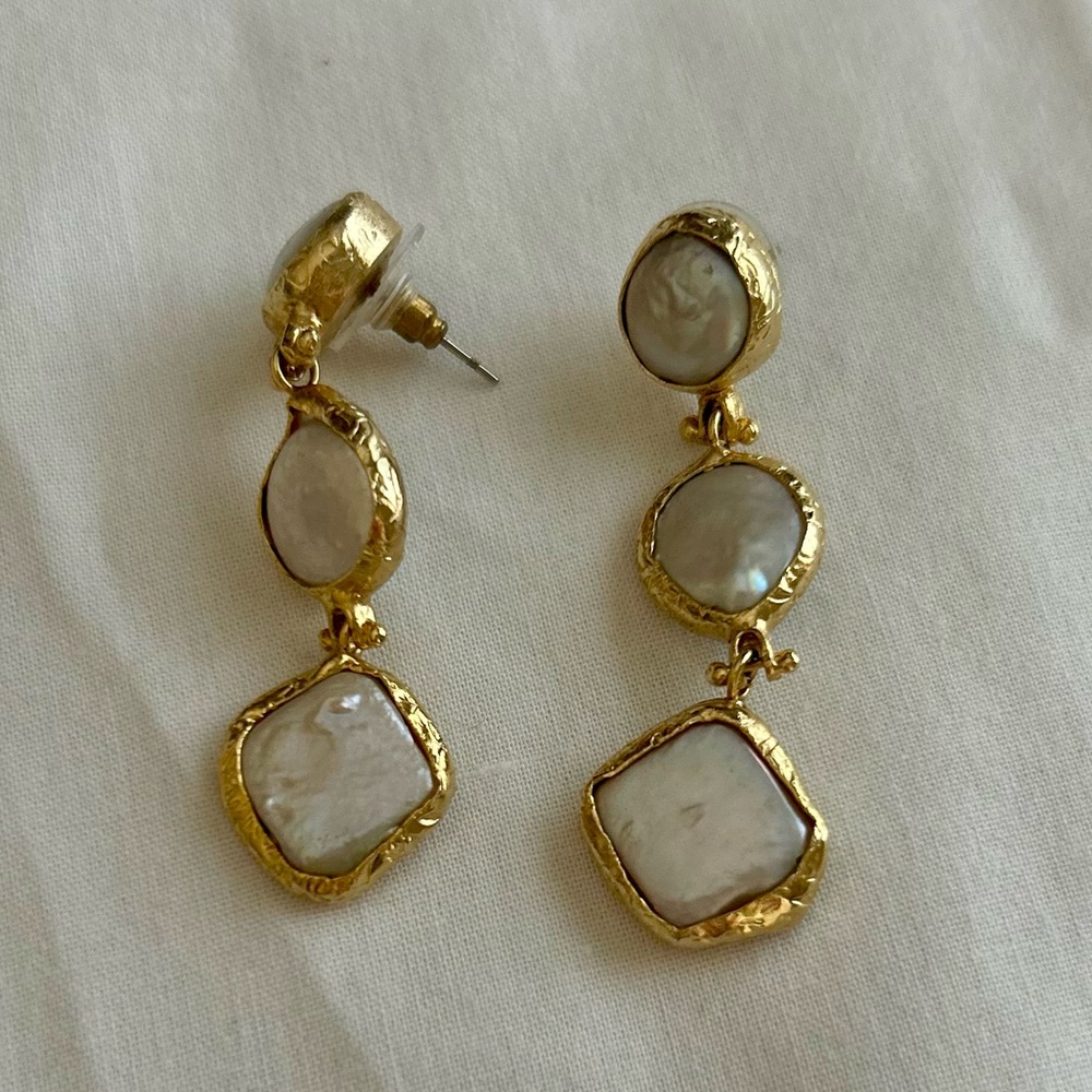 Pearl Gold Bridesmaid Earrings 🤍💛